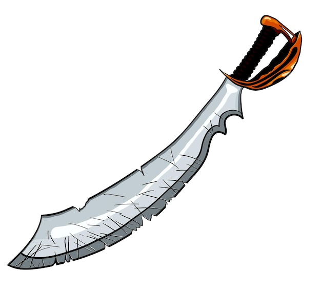 Cutlass pirate sword vector illustration for tattoo or t-shirt design