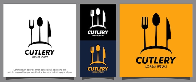 Cutlery fork spoon knife logo template