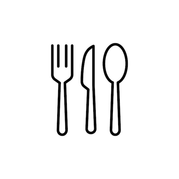 Cutlery Icon Set Fork Knife Spoon Tableware Restaurant Vector Symbol Dinner Dining Plate Sign