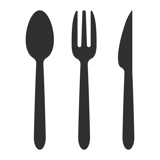 Cutlery icon Spoon forks knife concept of restaurant business snack food canteens