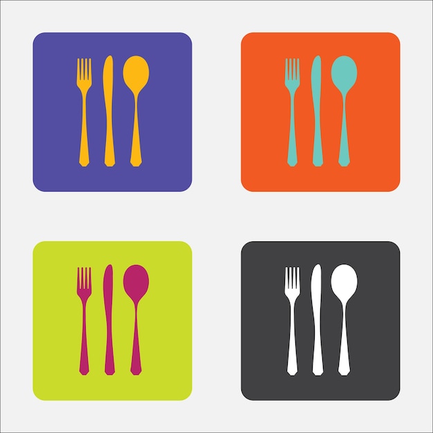 Cutlery icons set