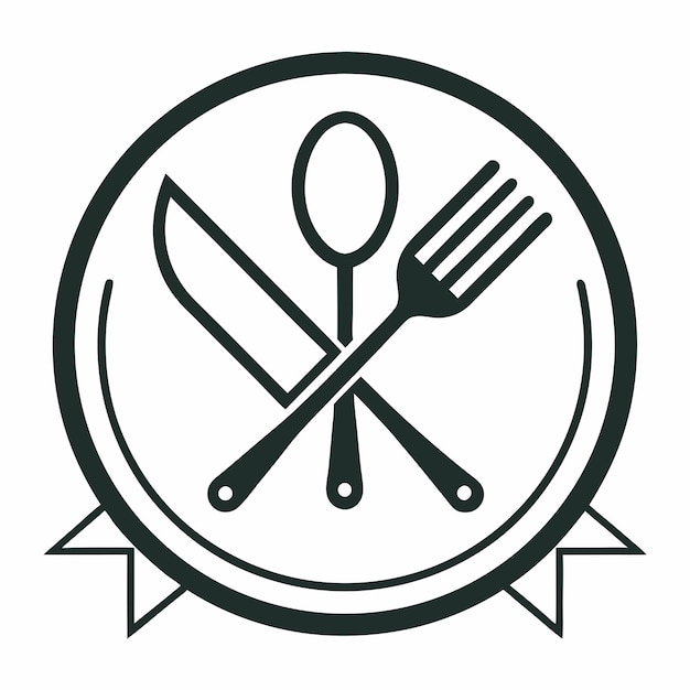 cutlery line art logo design vector art and illustration