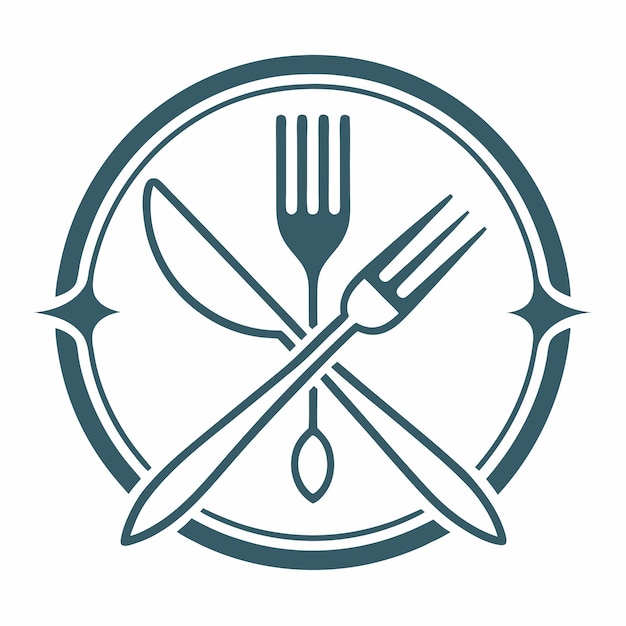 cutlery line art logo design vector art and illustration