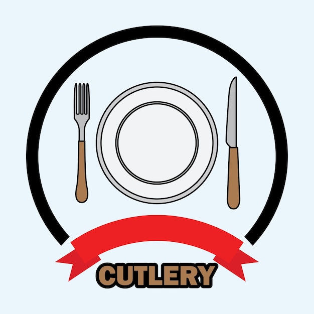 Vector cutlery logo vector editable