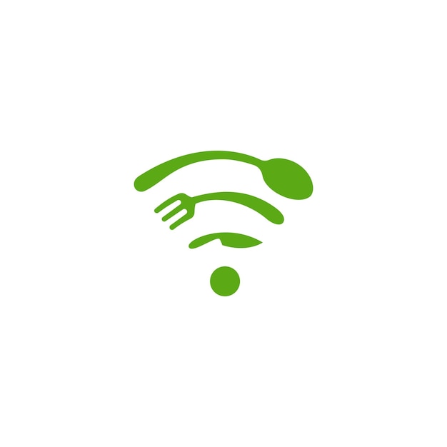 Cutlery signal shape internet cafe creative logo, icon, sign, symbol design