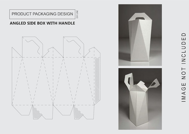 CUTOMIZE PRODUCT PACKAGING DESIGN Angled Side Box With Handle