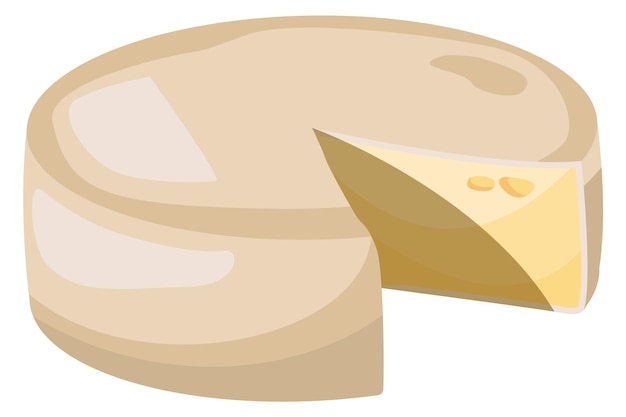 Cutted cheese wheel icon Cartoon hard head