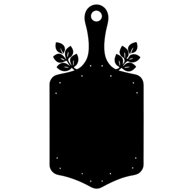 Vector cutting board black silhouette vector art and illustration