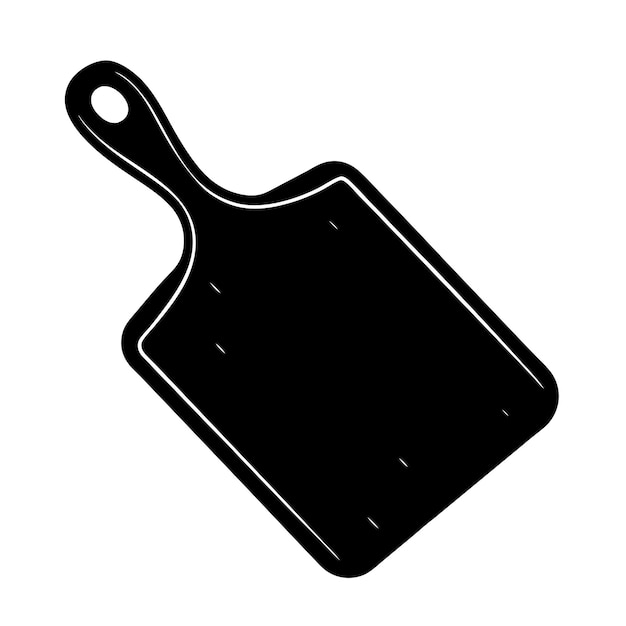 cutting board black silhouette vector art and illustration