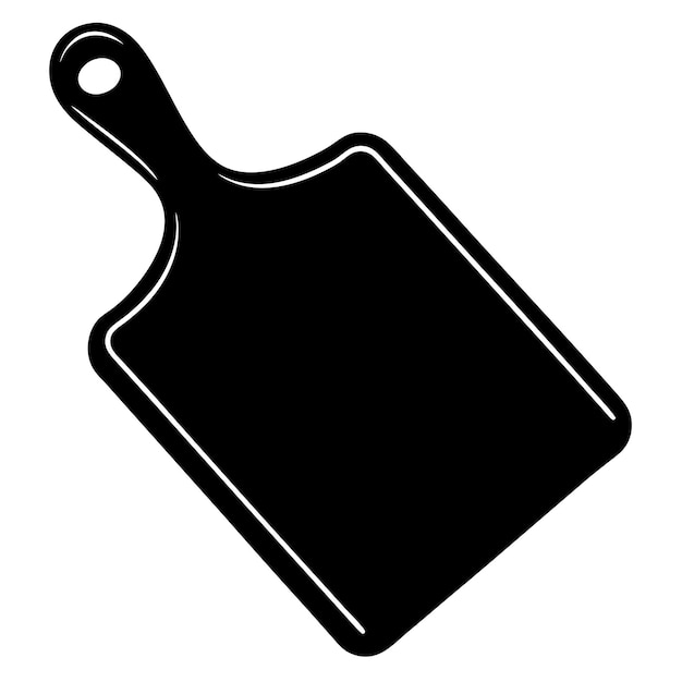 cutting board black silhouette vector art and illustration