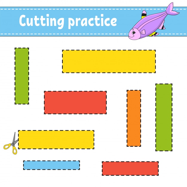 Cutting practice for kids. 