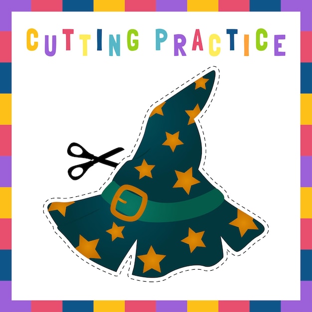 Cutting practice theme halloween for kids