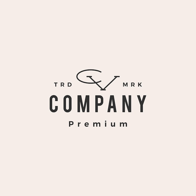 Cv letter mark hipster vintage logo 