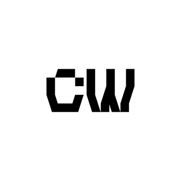 CW monogram logo design letter text name symbol monochrome logotype alphabet character simple logo