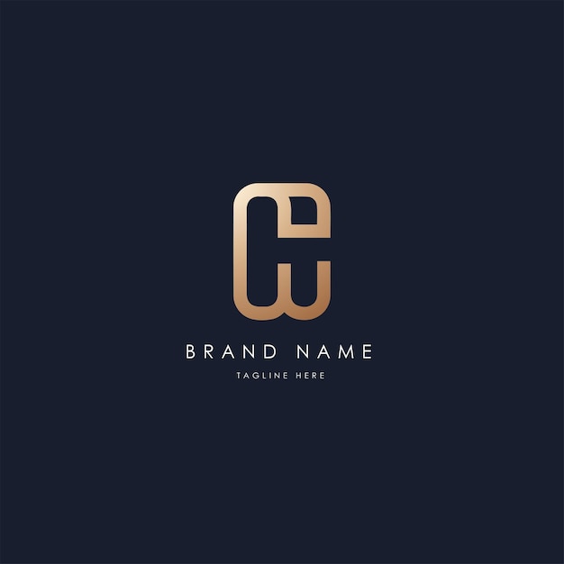 CW vector logo design vector image alphabetic luxury golden style