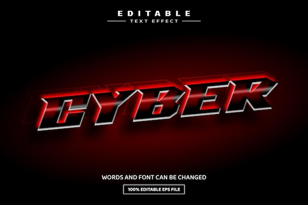 Cyber 3D editable text effect template