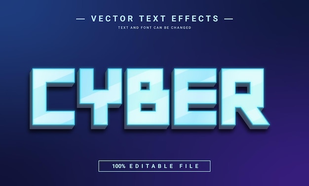 Cyber 3d text effect design