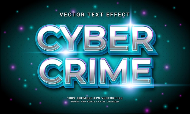 Cyber crime 3d text style effect themed modern technology