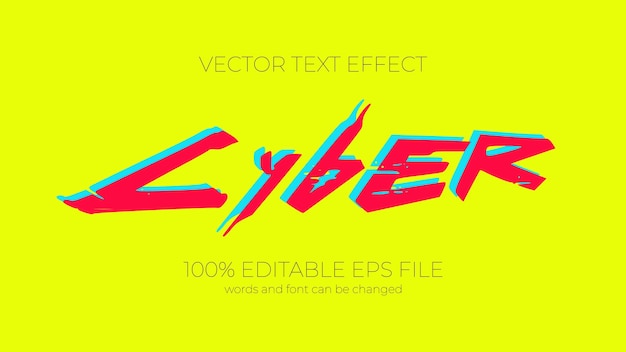 Cyber editable text effect style EPS editable cyber text effect