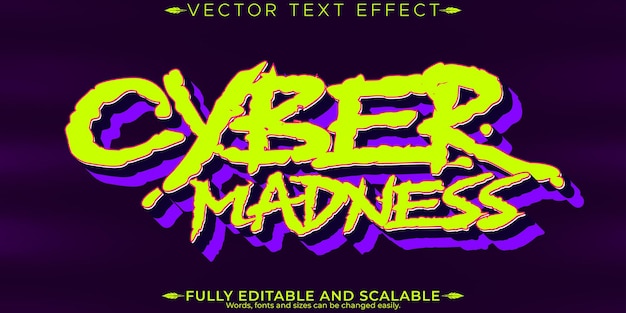 Cyber halloween text effect editable horror and scary text style