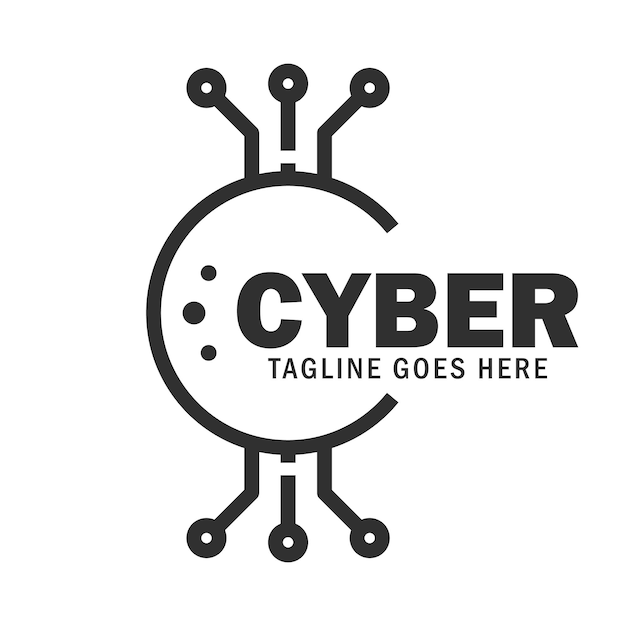 Vector cyber logotype vector design element