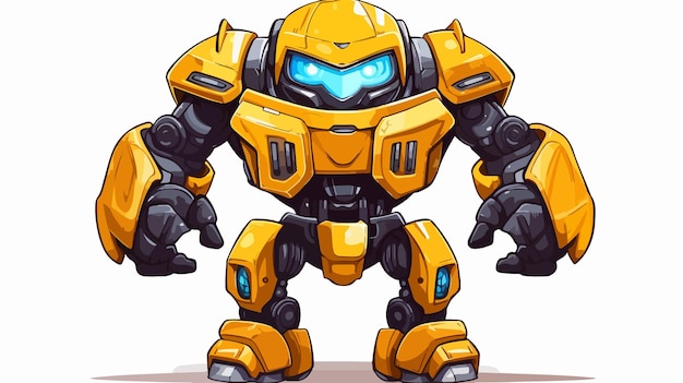 Cyber Mech Power Pose Front View Illustration