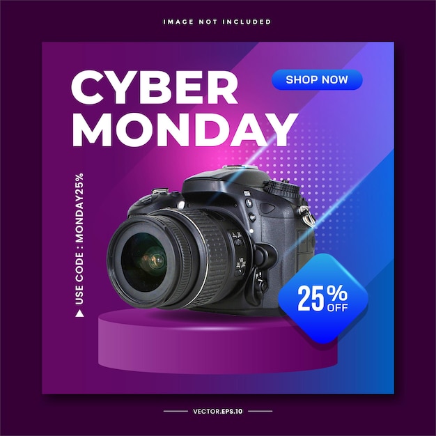 Cyber monday banner template for online shop