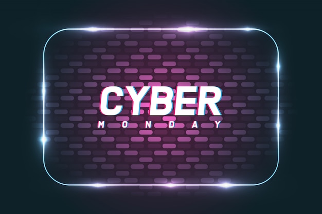 Cyber Monday Banner with Wall Background.