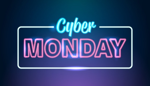 cyber monday big sale advertisement online template special offer concept holiday shopping discount poster horizontal