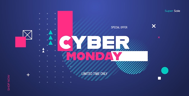 Vector cyber monday big sale banner advertisement special offer