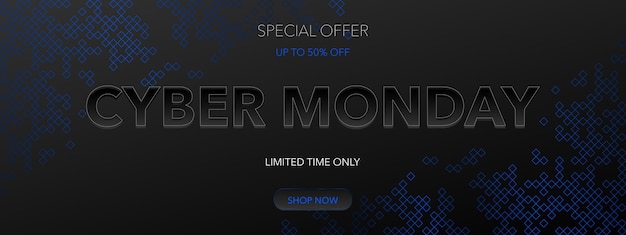 Cyber Monday big sale elegant banner with sign