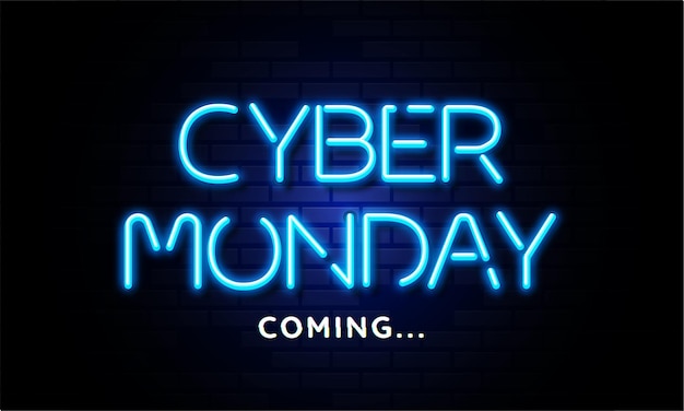 Cyber Monday coming night text effect