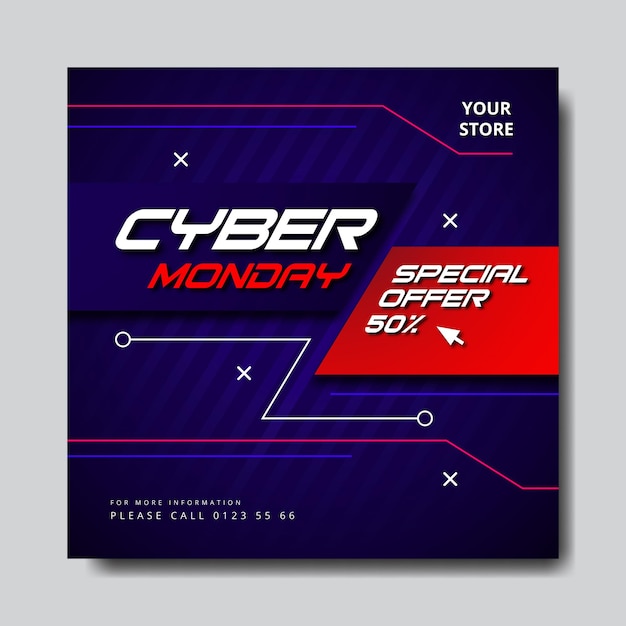 Cyber monday concept with flat design