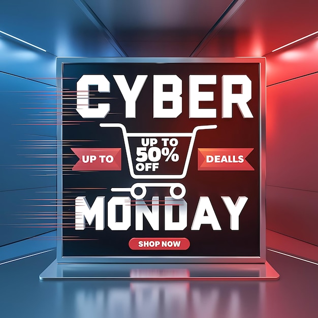 Vector cyber monday discount offer social media post