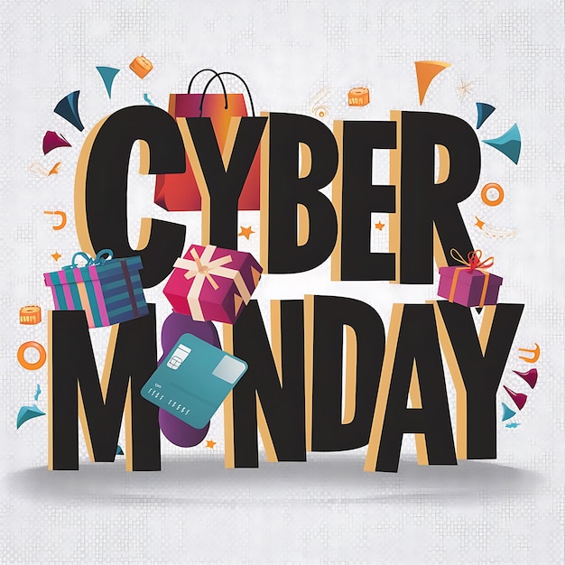 Vector cyber monday discount poster for social media post