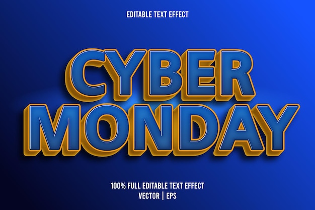 Cyber monday editable text effect cartoon style