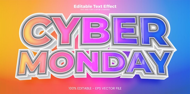 Cyber Monday editable text effect in modern trend style