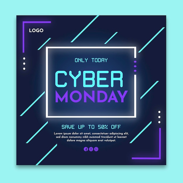 Cyber monday flyer square