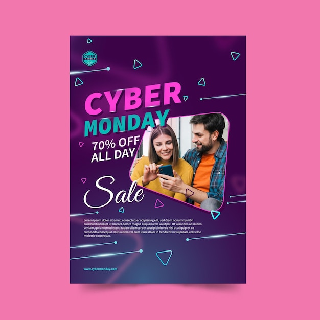 Cyber monday flyer template in vertical format