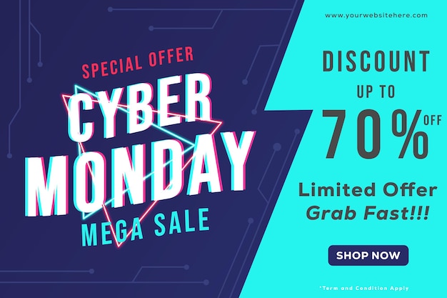 Cyber monday horizontal banner promotion