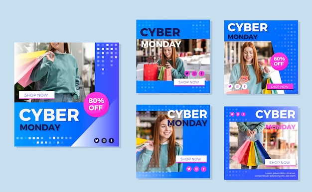 Cyber monday instagram posts pack