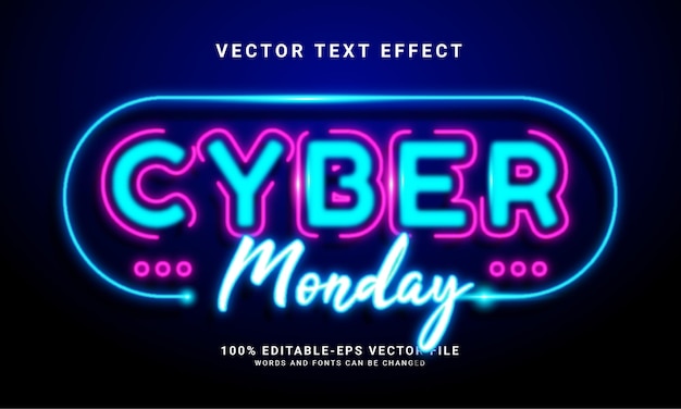 Cyber monday light editable text effect suitable for  cyber monday themed events.