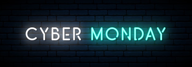 Cyber Monday neon banner.