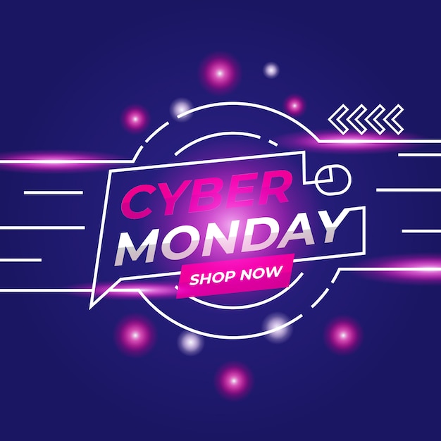 Cyber monday neon sign background