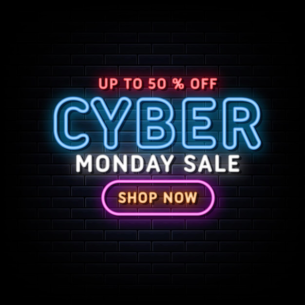 cyber monday neon sign neon style