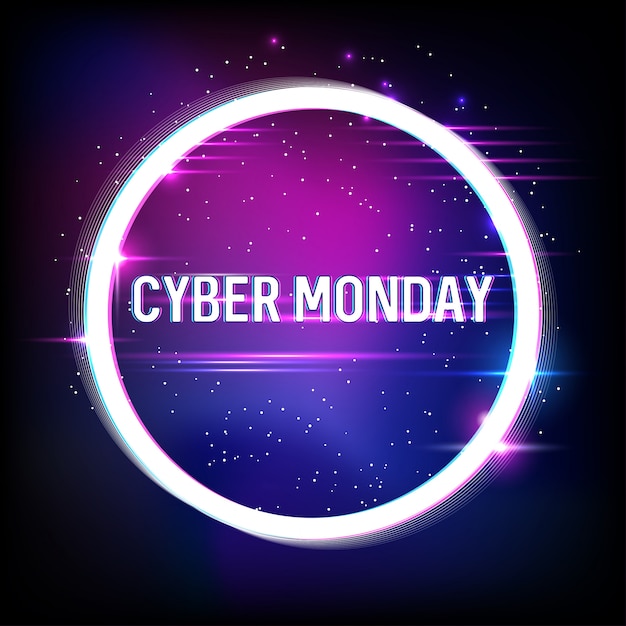 Cyber Monday, online shopping and marketing . Banner for cyber monday sale with glitch effects.  .