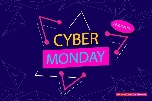 Vector cyber monday promo sales design with abstract background