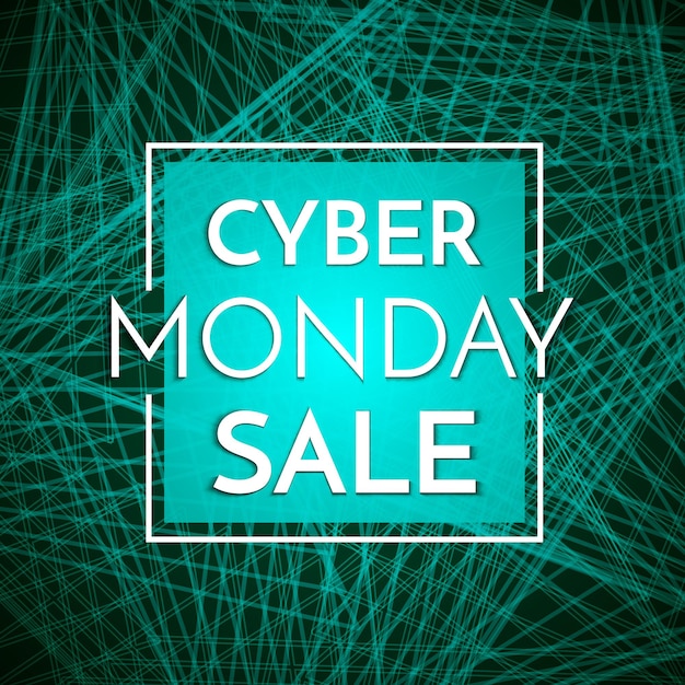 Cyber Monday Sale banner template Dark background with white text Cyber Monday Sale