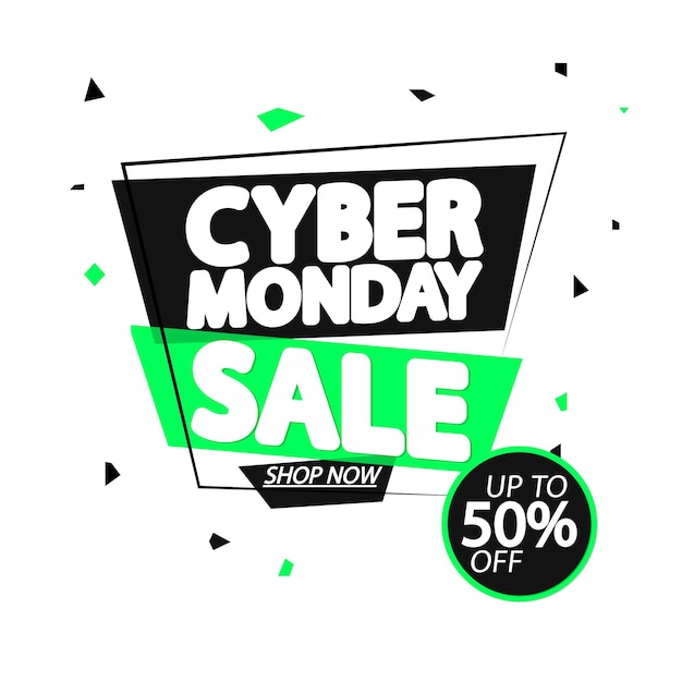 Vector cyber monday sale discount poster design template deal up to 50 off