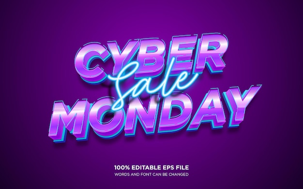 Cyber Monday Sale editable text style effect